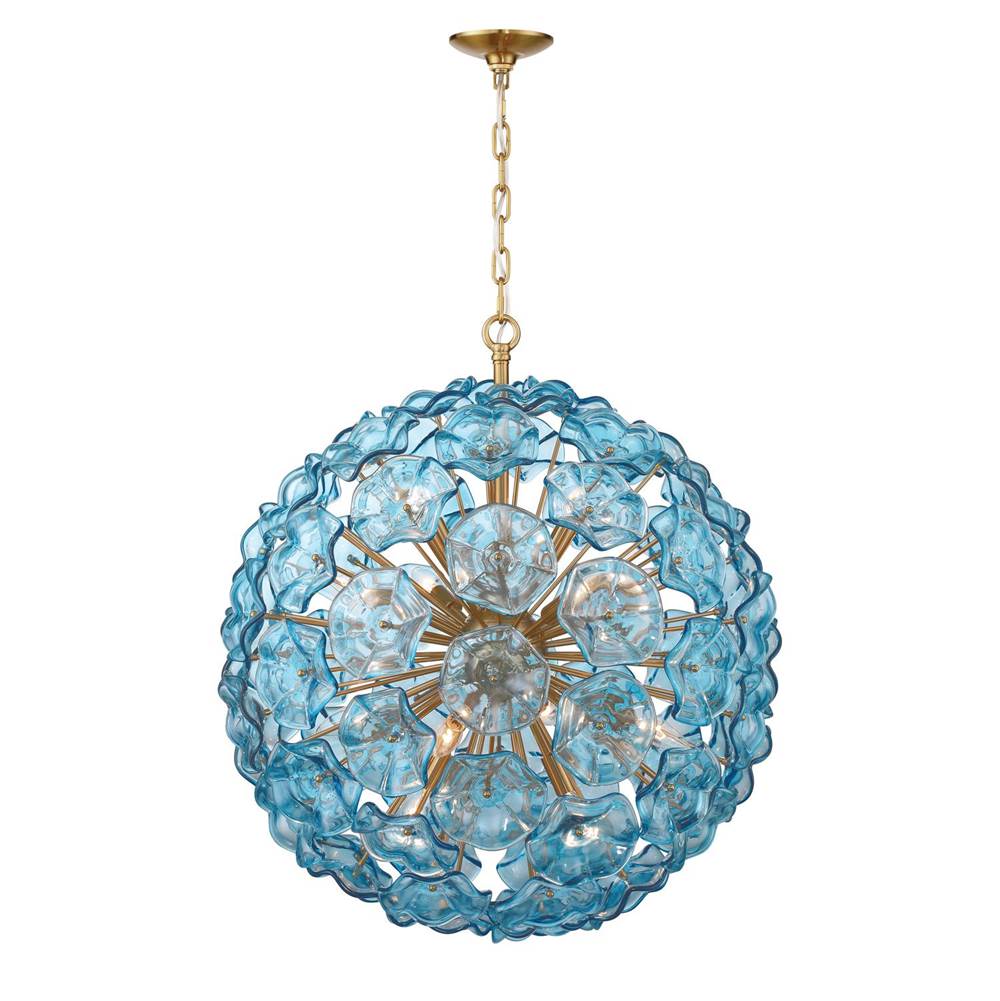 Crystorama ESM-4009-AG-BL Aged Brass Esme 28'' Aged Brass Chandelier Image 6