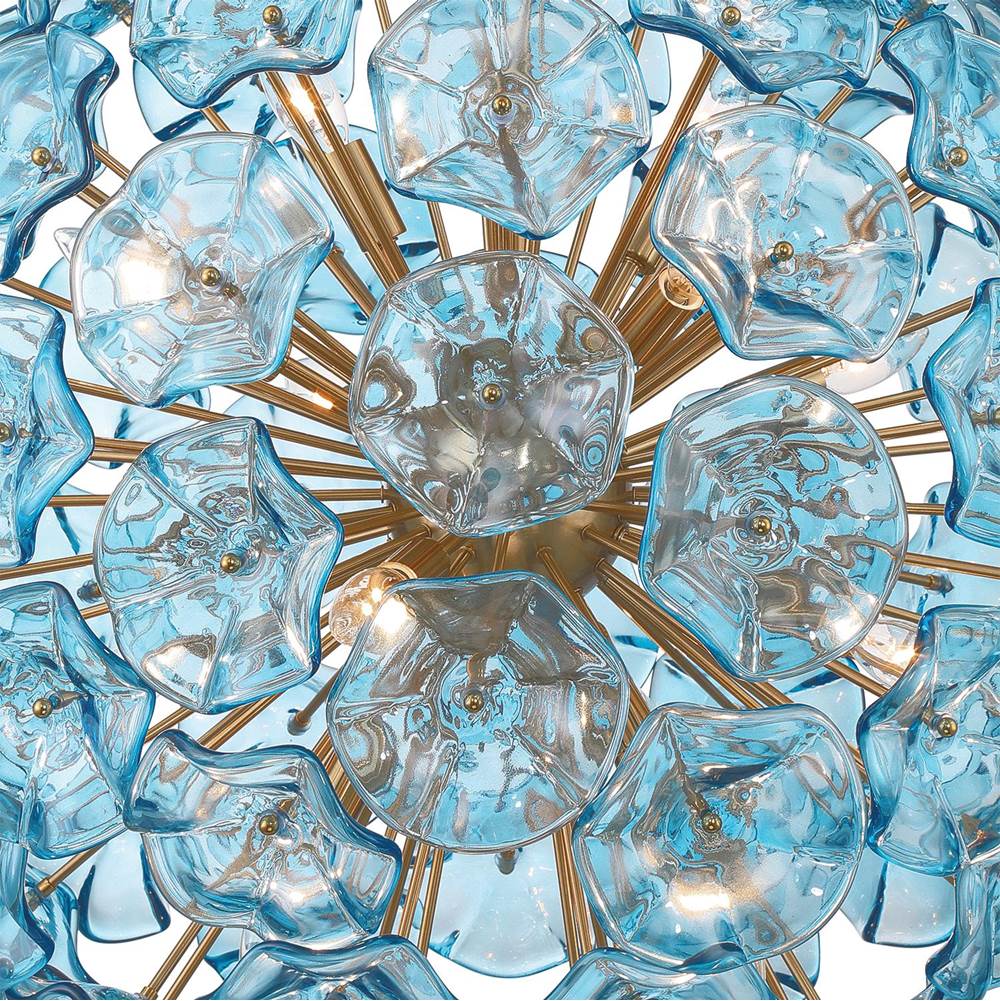 Crystorama ESM-4009-AG-BL Aged Brass Esme 28'' Aged Brass Chandelier Image 4