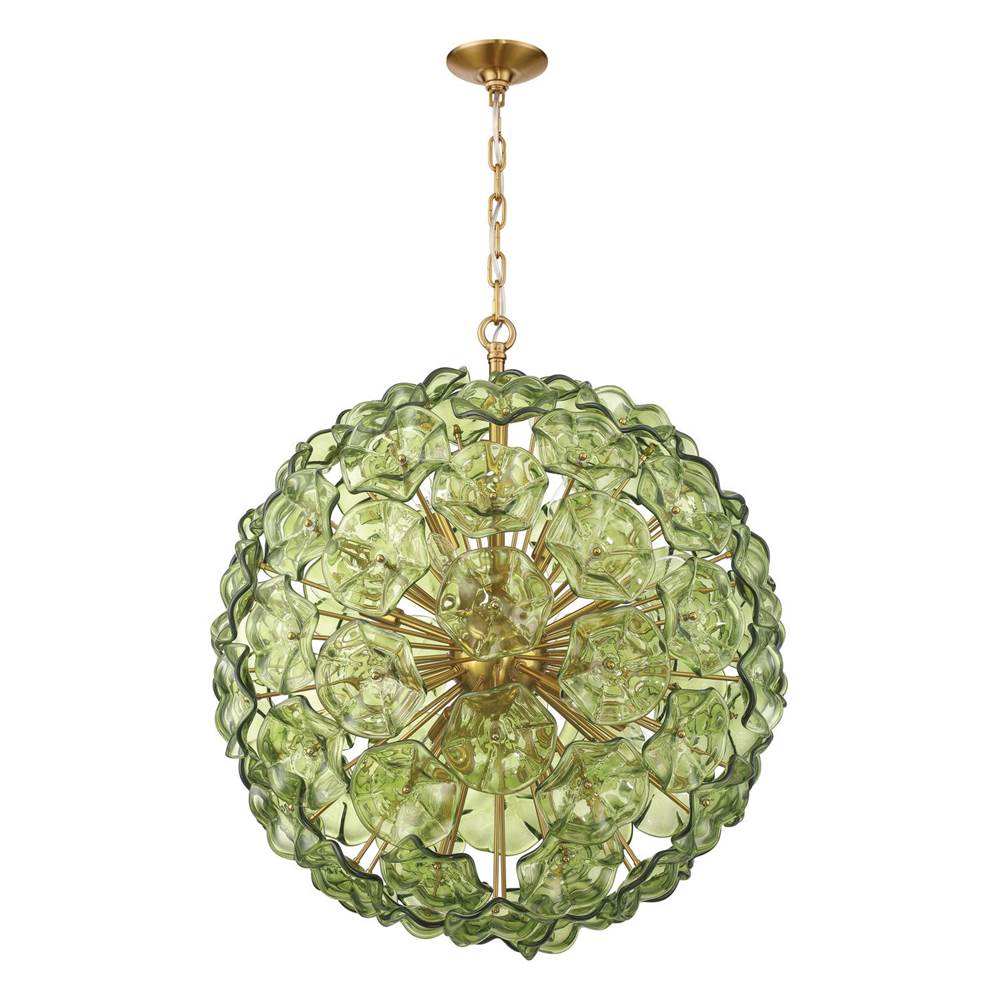 Crystorama Esme 28'' Aged Brass Chandelier