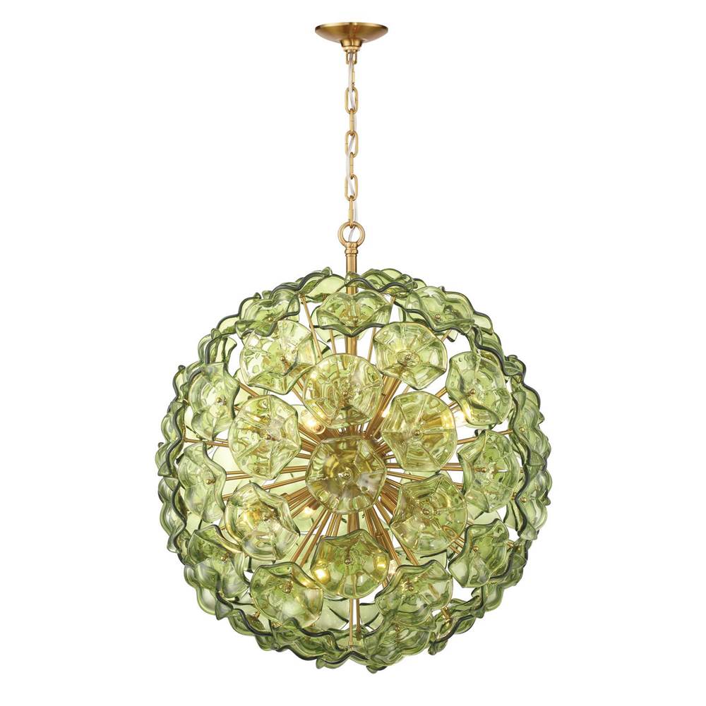 Crystorama ESM-4009-AG-GR Aged Brass Esme 28'' Aged Brass Chandelier Image 6