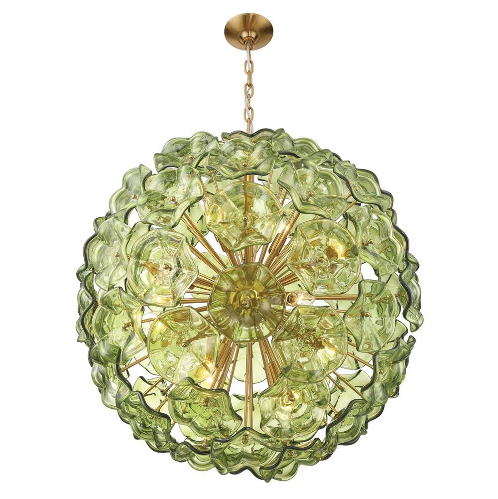 Crystorama ESM-4009-AG-GR Aged Brass Esme 28'' Aged Brass Chandelier Image 5
