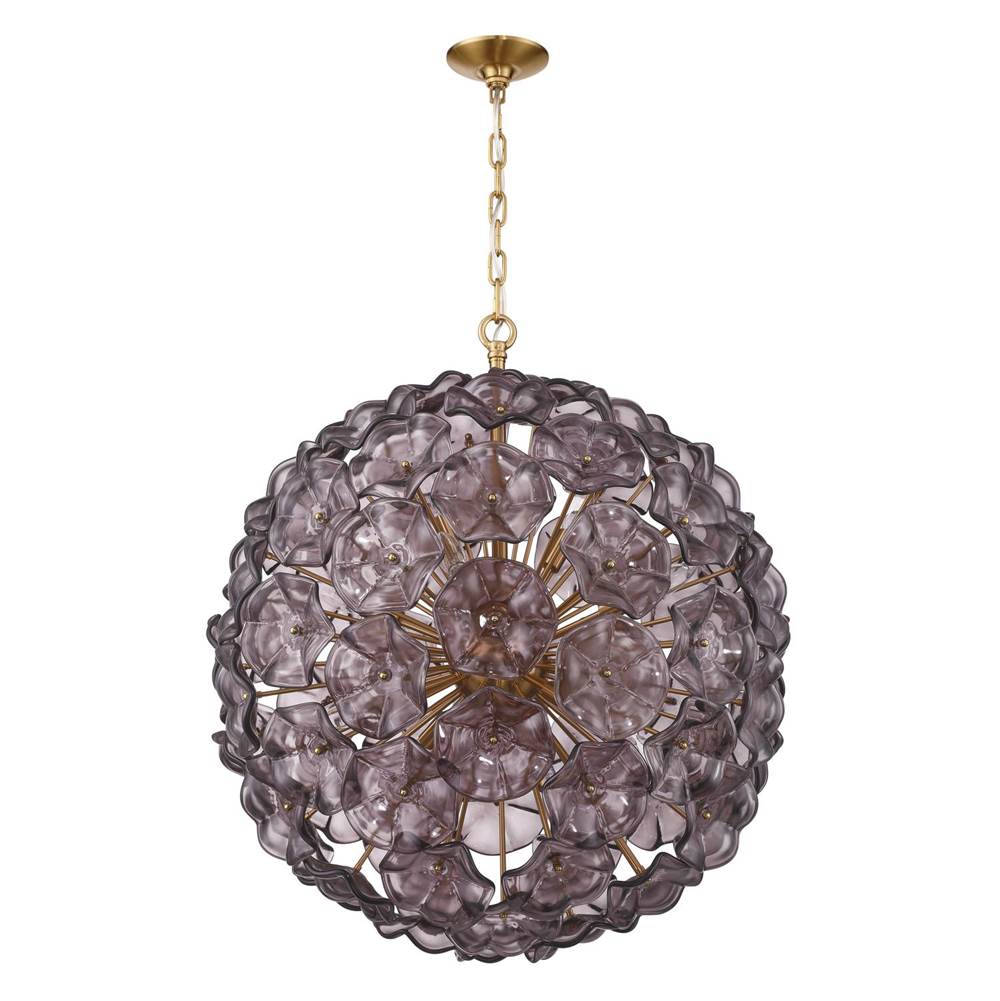 Crystorama Esme 28'' Aged Brass Chandelier