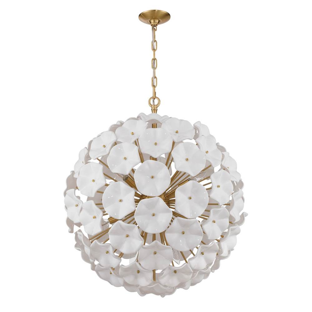 Crystorama Esme 28'' Aged Brass Chandelier