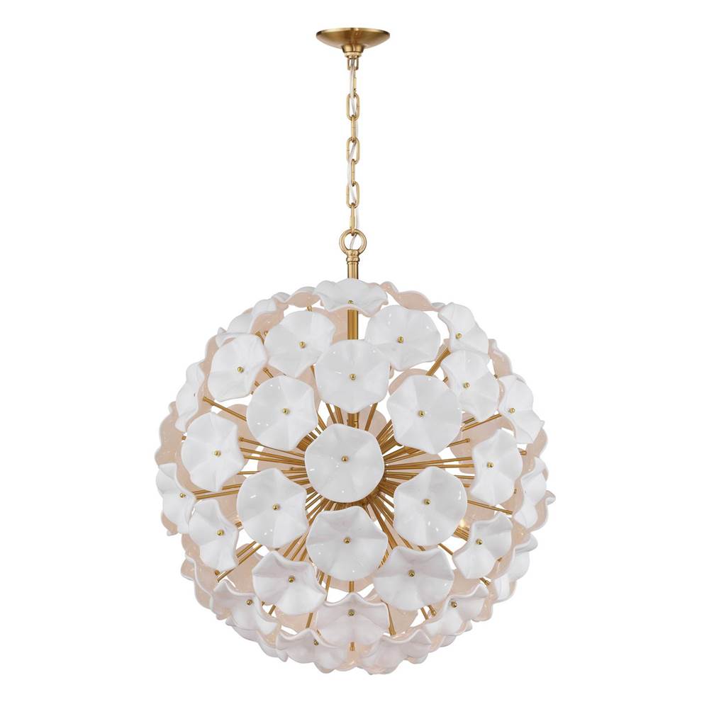 Crystorama ESM-4009-AG-WH Aged Brass Esme 28'' Aged Brass Chandelier Image 6