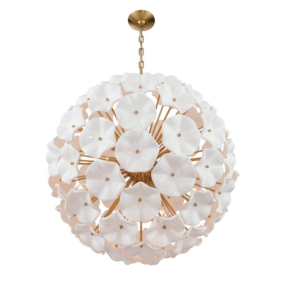 Crystorama ESM-4009-AG-WH Aged Brass Esme 28'' Aged Brass Chandelier Image 5