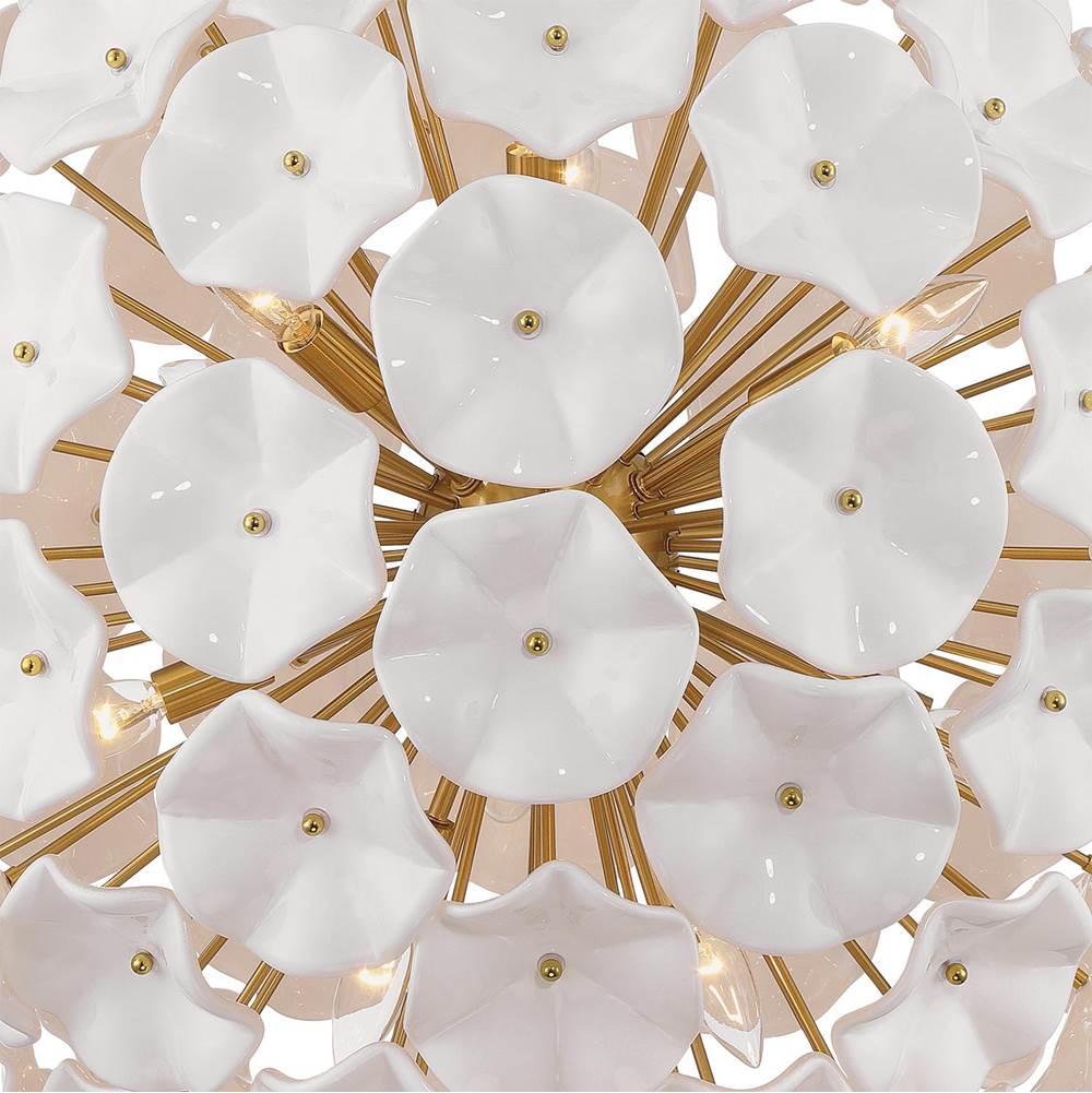 Crystorama ESM-4009-AG-WH Aged Brass Esme 28'' Aged Brass Chandelier Image 4