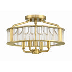 Crystorama Farris Libby Langdon For Crystorama Farris 4 Light Aged Brass Ceiling Mount
