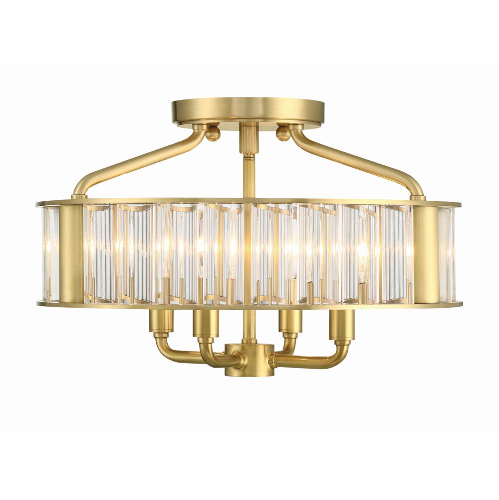 Crystorama FAR-6000-AG Aged Brass Libby Langdon For Crystorama Farris 4 Light Aged Brass Ceiling Mount Image 4