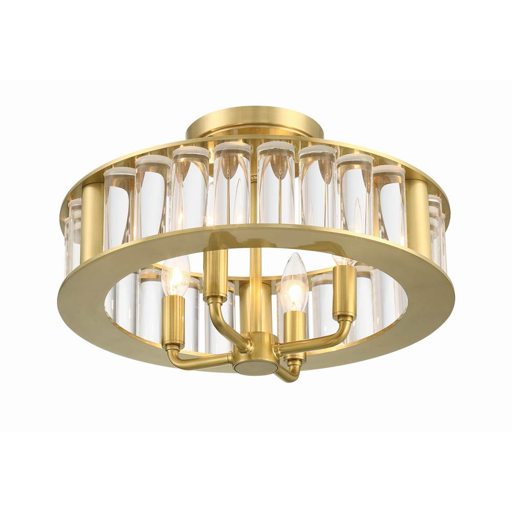 Crystorama FAR-6000-AG Aged Brass Libby Langdon For Crystorama Farris 4 Light Aged Brass Ceiling Mount Image 3