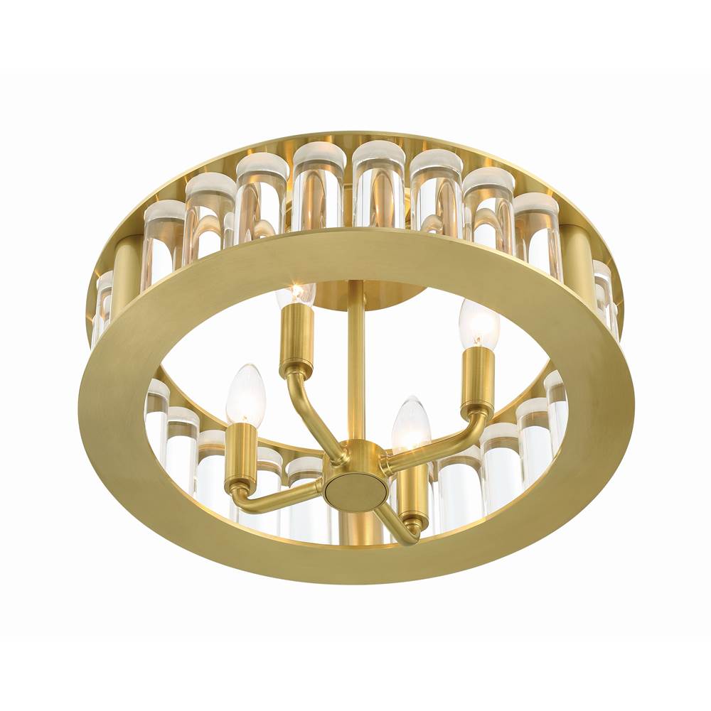 Crystorama FAR-6000-AG Aged Brass Libby Langdon For Crystorama Farris 4 Light Aged Brass Ceiling Mount Image 2