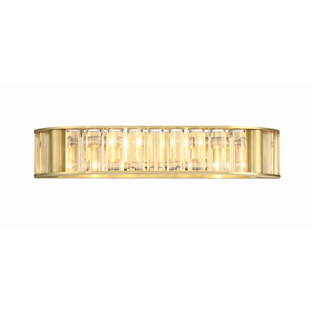 Crystorama FAR-6005-AG Aged Brass Libby Langdon For Crystorama Farris 4 Light Aged Brass Bathroom Vanity Image 1
