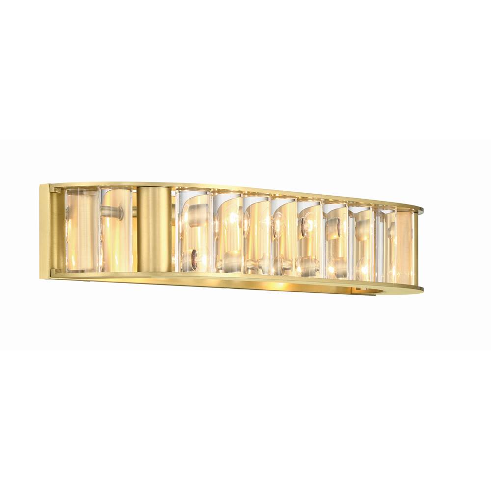 Crystorama FAR-6005-AG Aged Brass Libby Langdon For Crystorama Farris 4 Light Aged Brass Bathroom Vanity Image 3