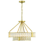 Crystorama FAR-6006-AG Aged Brass Libby Langdon For Crystorama Farris 6 Light Aged Brass Chandelier Image 1