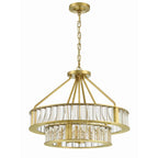Crystorama Farris Libby Langdon For Crystorama Farris 6 Light Aged Brass Chandelier