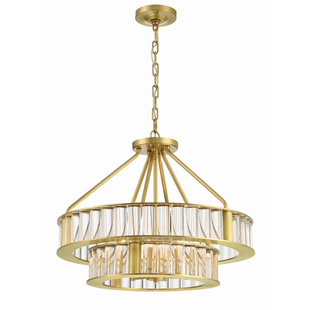 Crystorama FAR-6006-AG Aged Brass Libby Langdon For Crystorama Farris 6 Light Aged Brass Chandelier Image 4