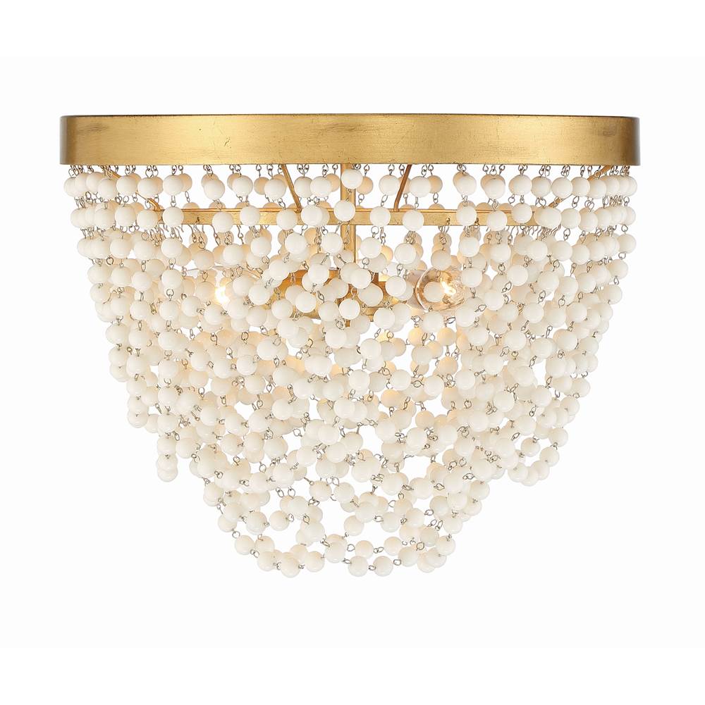 Crystorama FIO-A9103-GA-WH Antique Gold Fiona 3 Light Antique Gold Ceiling Mount Image 1