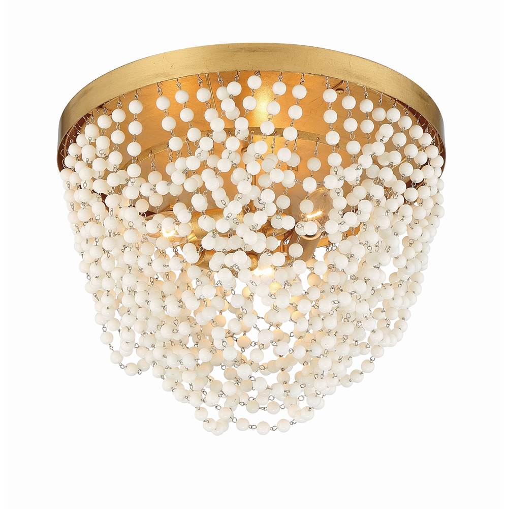 Crystorama Fiona 3 Light Antique Gold Ceiling Mount