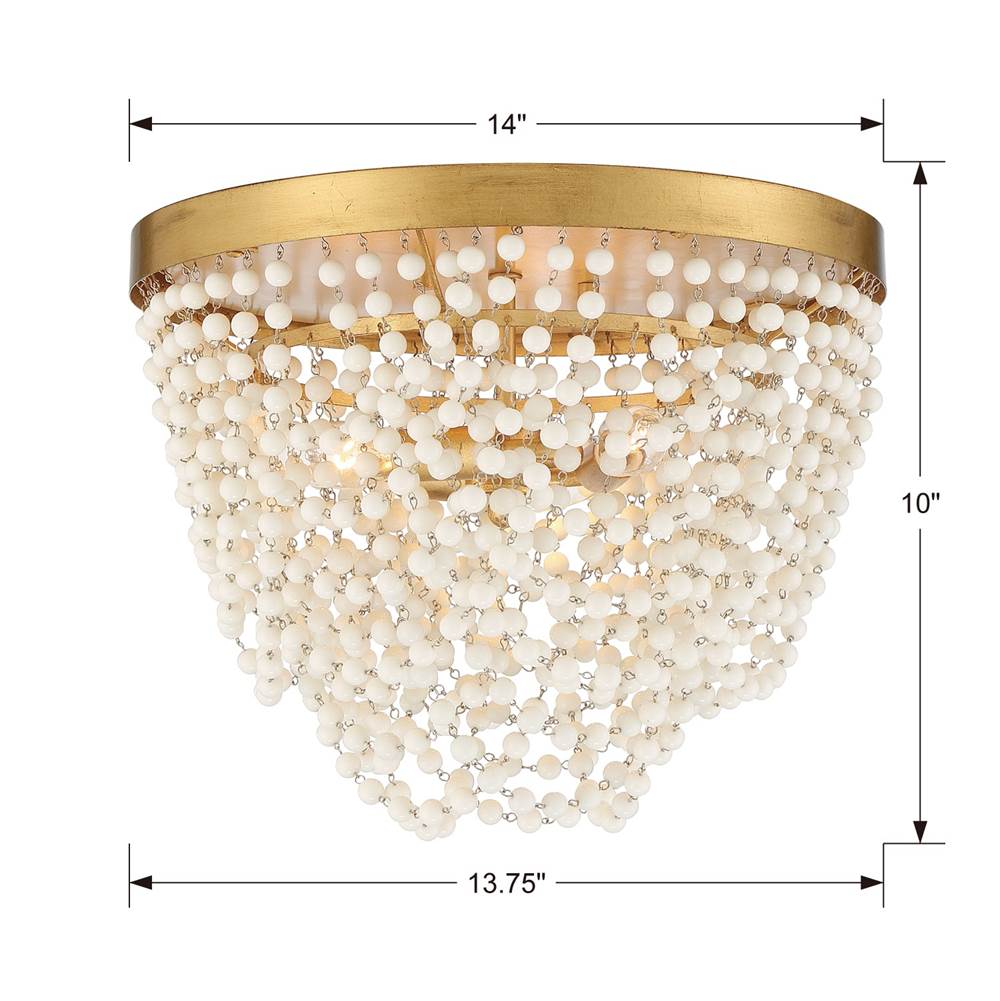 Crystorama FIO-A9103-GA-WH Antique Gold Fiona 3 Light Antique Gold Ceiling Mount Image 2