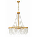 Crystorama FIO-A9104-GA-WH Antique Gold Fiona 4 Light Antique Gold Chandelier With White Beads Image 1