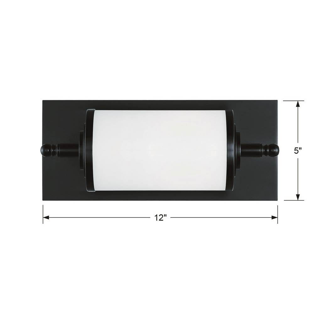 Crystorama FOS-A8050-MK Matte Black Foster 1 Light Matte Black Bathroom Vanity Image 2