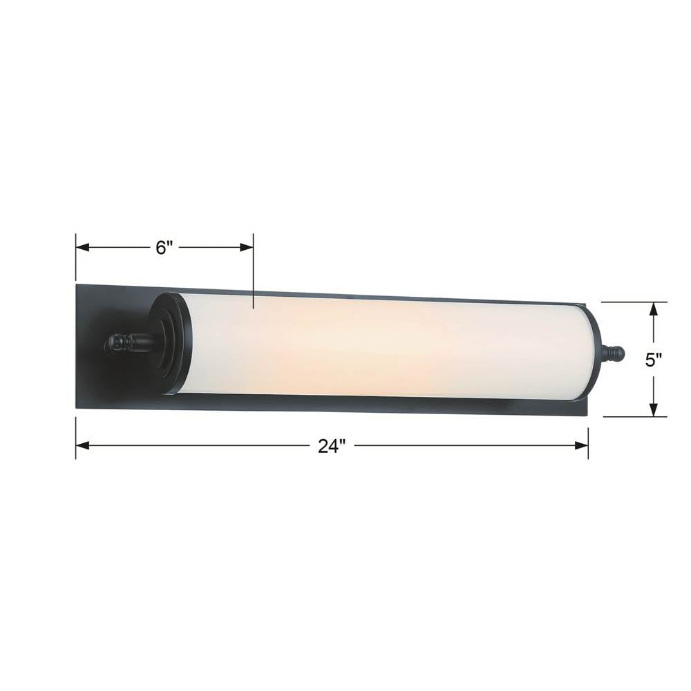 Crystorama FOS-A8051-MK Matte Black Foster 1 Light Matte Black Bathroom Vanity Image 2