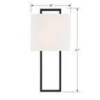 Crystorama FRE-422-BF Black Forged Fremont 2 Light Black Forged Wall Mount Image 2