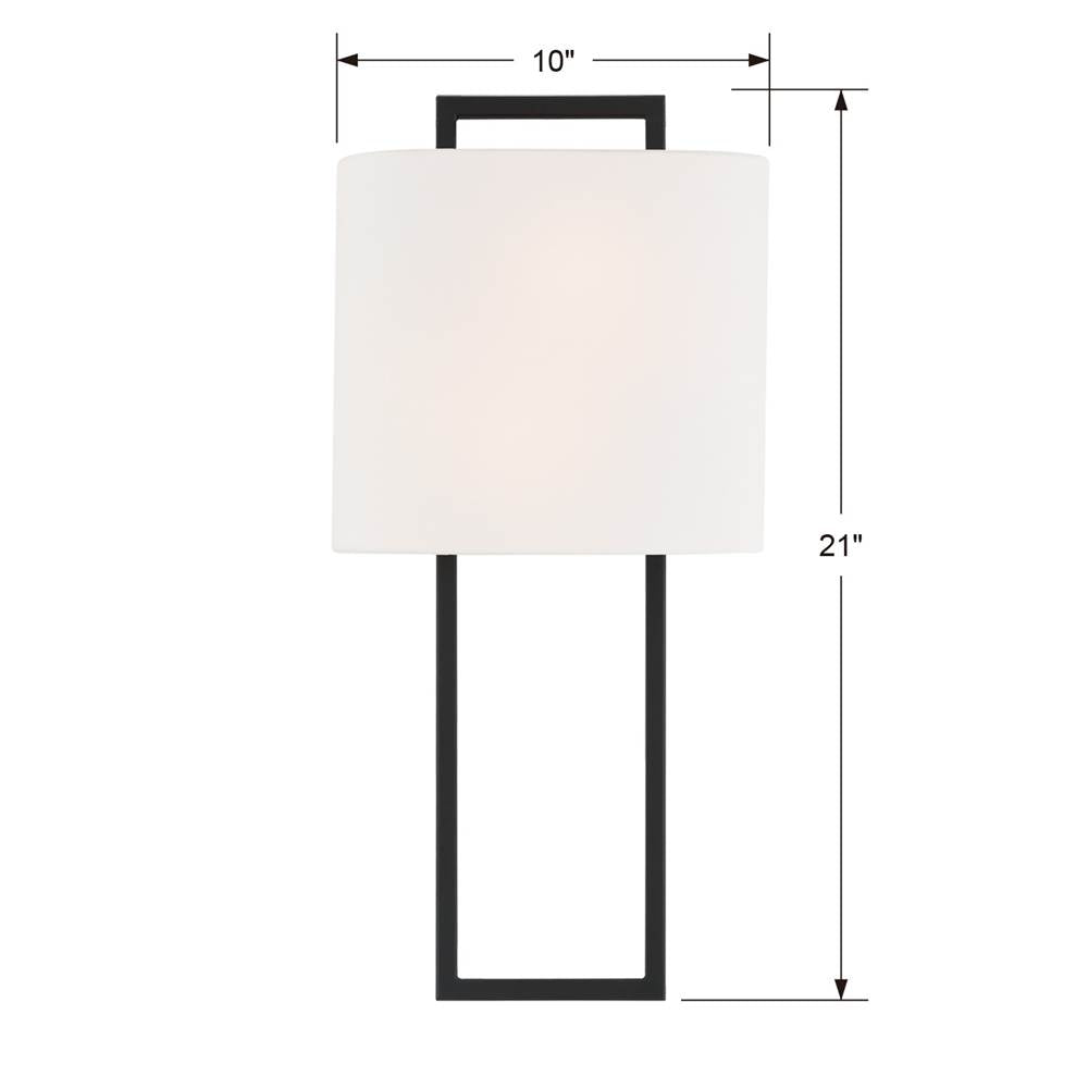 Crystorama FRE-422-BF Black Forged Fremont 2 Light Black Forged Wall Mount Image 2