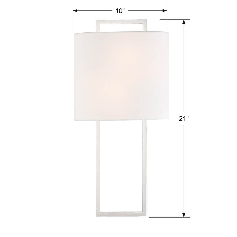 Crystorama FRE-422-PN Polished Nickel Fremont 2 Light Polished Nickel Wall Mount Image 2