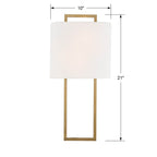 Crystorama FRE-422-VG Vibrant Gold Fremont 2 Light Vibrant Gold Wall Mount Image 2