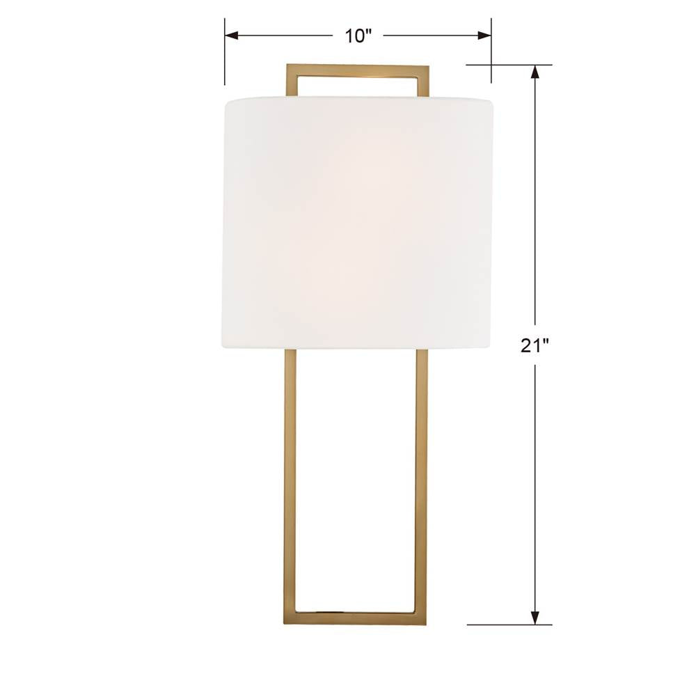 Crystorama FRE-422-VG Vibrant Gold Fremont 2 Light Vibrant Gold Wall Mount Image 2