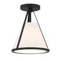 Crystorama FUL-900-BK_CEILING Black Fulton 1 Light Black Semi Flush Mount Image 1