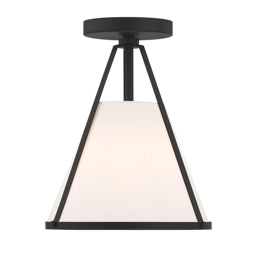 Crystorama FUL-900-BK_CEILING Black Fulton 1 Light Black Semi Flush Mount Image 7