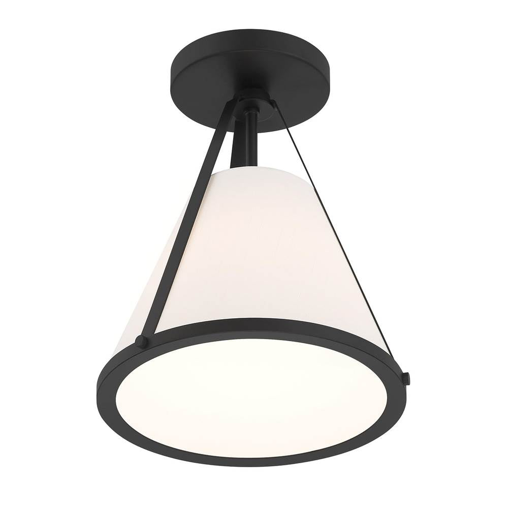 Crystorama FUL-900-BK_CEILING Black Fulton 1 Light Black Semi Flush Mount Image 6