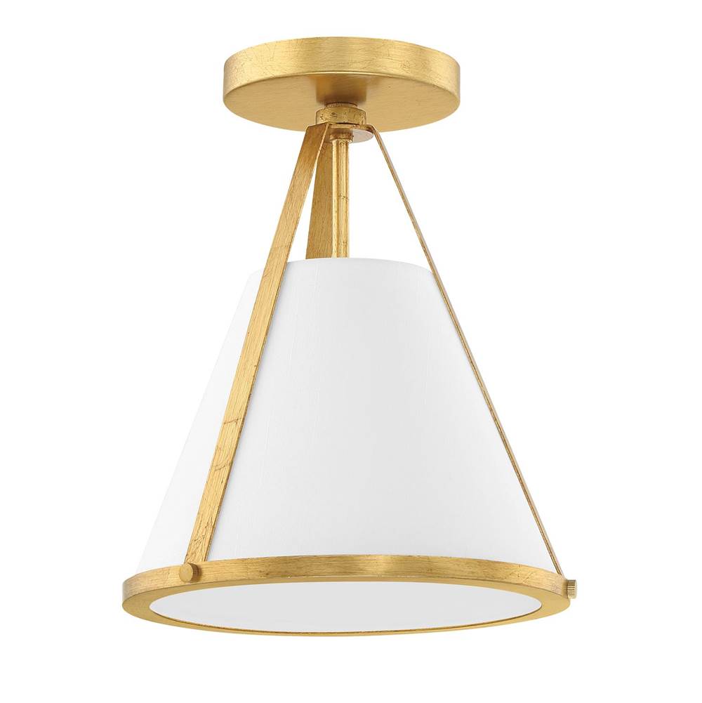 Crystorama Fulton 1 Light Black Semi Flush Mount