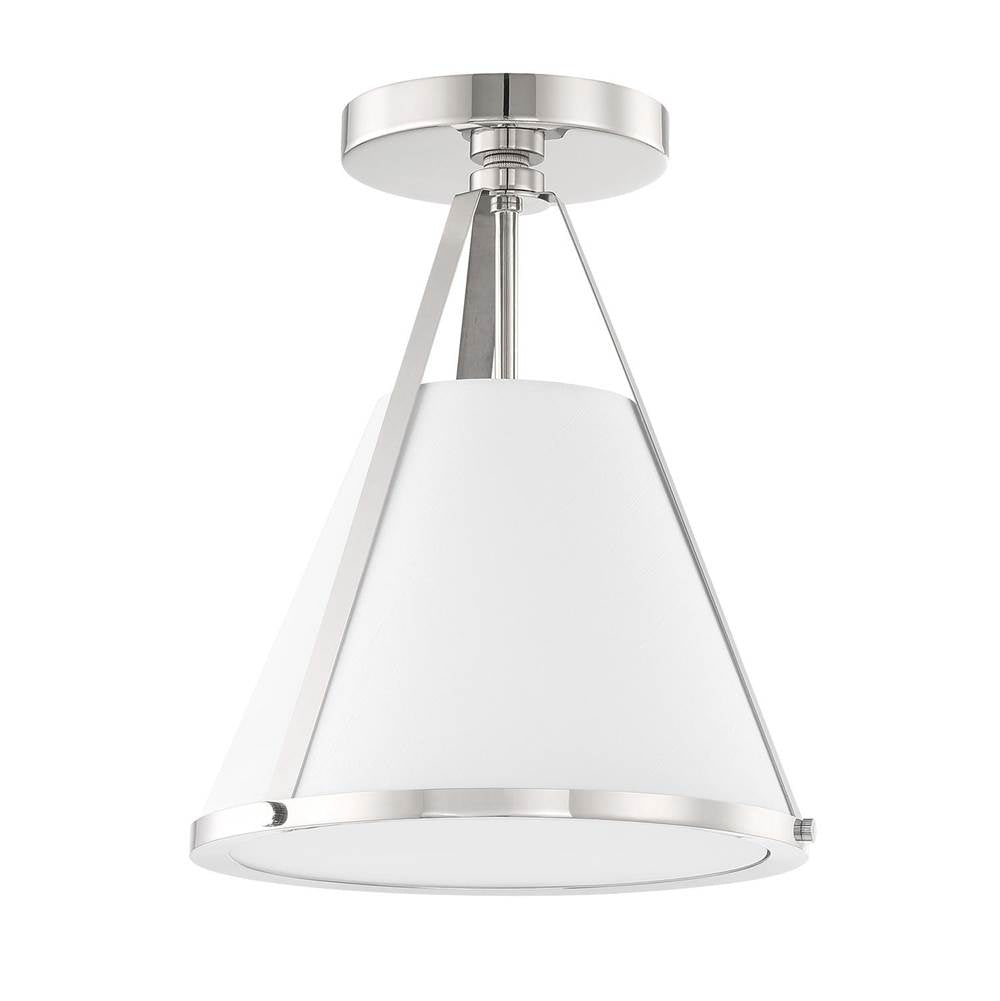 Crystorama Fulton 1 Light Black Semi Flush Mount