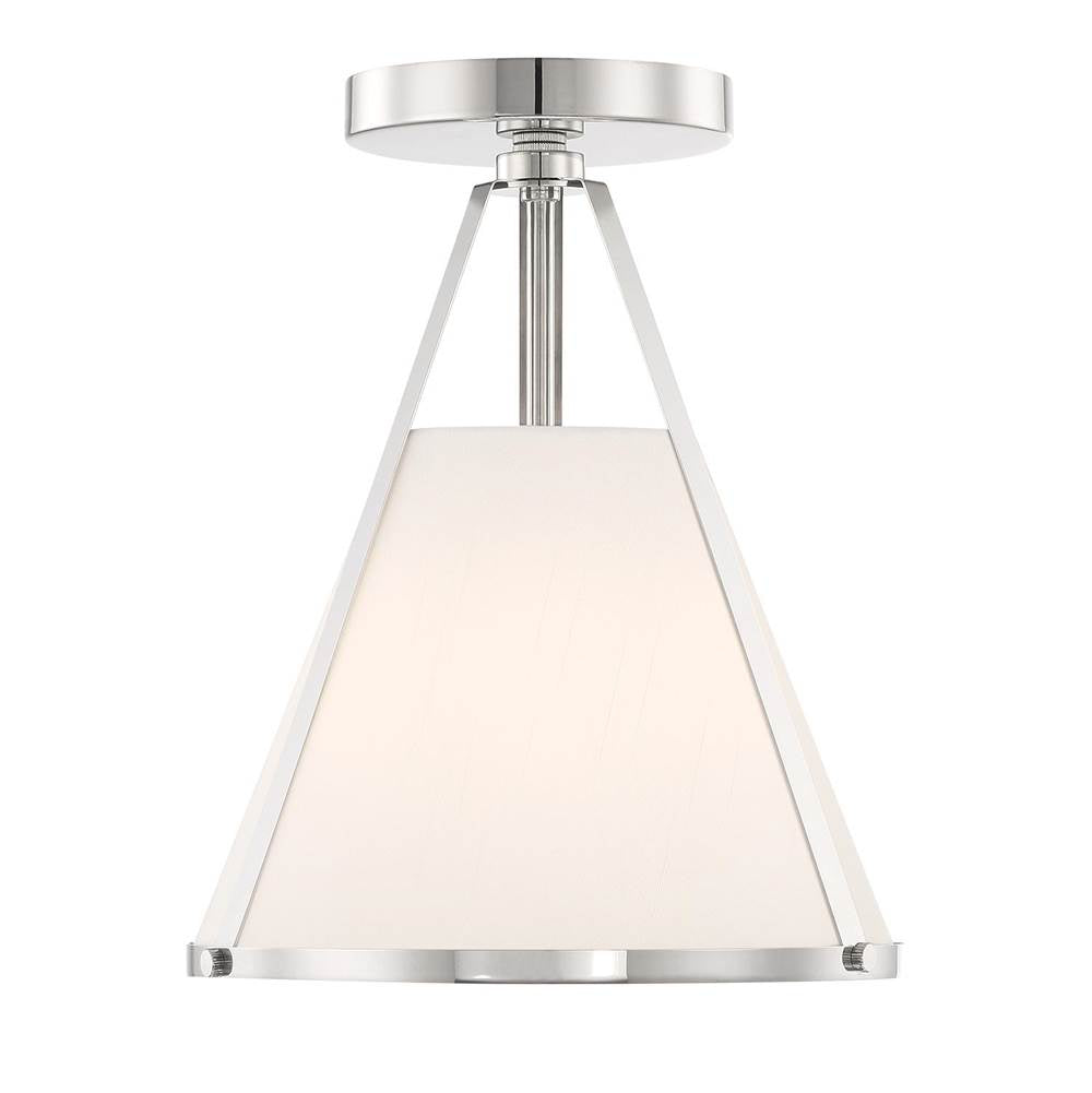 Crystorama FUL-900-PN_CEILING Polished Nickel Fulton 1 Light Polished Nickel Semi Flush Mount Image 7
