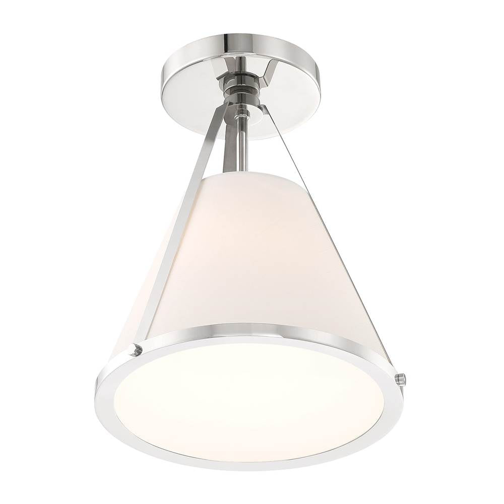 Crystorama FUL-900-PN_CEILING Polished Nickel Fulton 1 Light Polished Nickel Semi Flush Mount Image 6