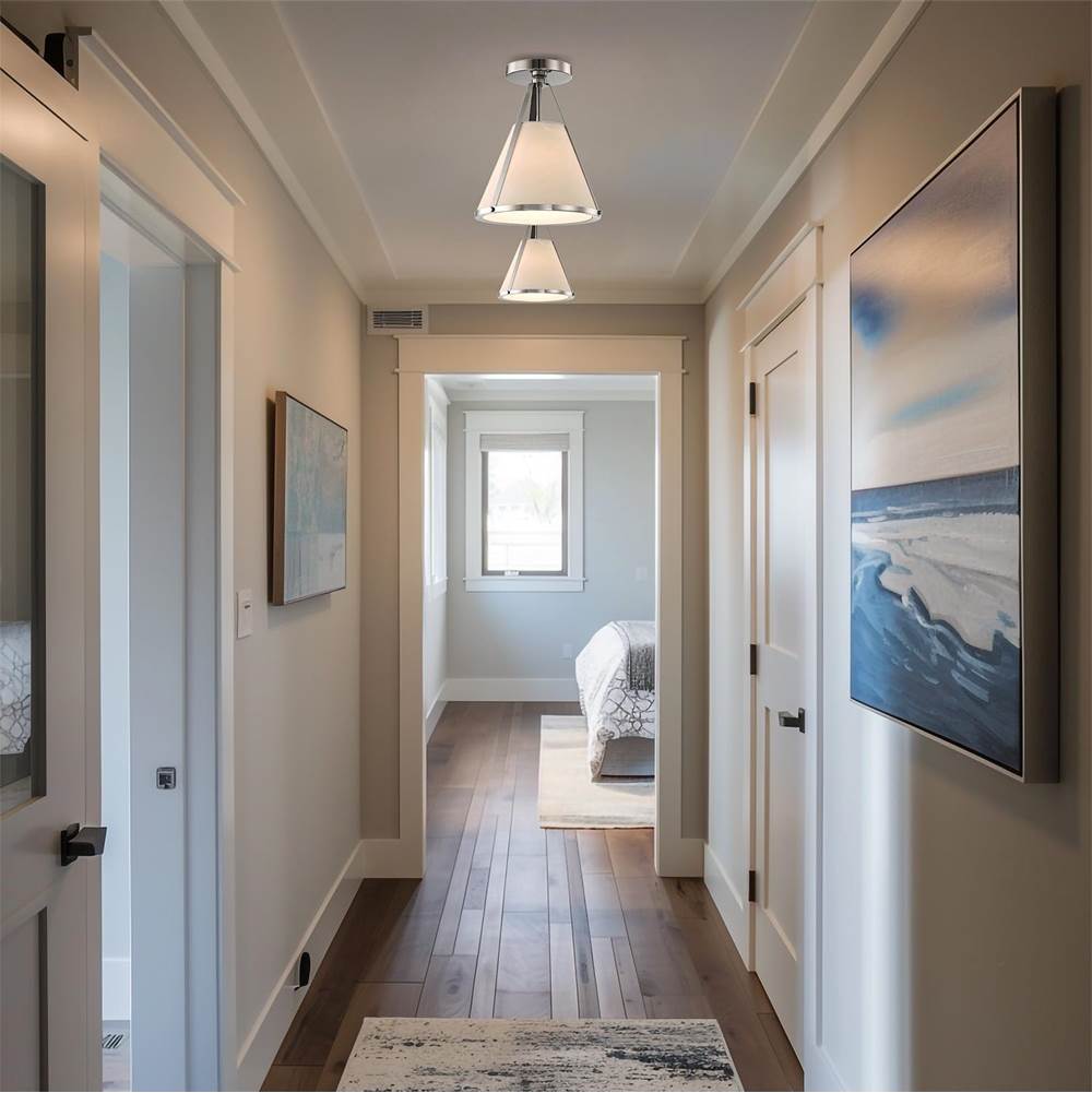 Crystorama FUL-900-PN_CEILING Polished Nickel Fulton 1 Light Polished Nickel Semi Flush Mount Image 4