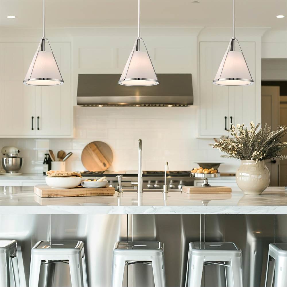 Crystorama FUL-900-PN Polished Nickel Fulton 1 Light Polished Nickel Pendant Image 4