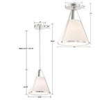 Crystorama FUL-900-PN Polished Nickel Fulton 1 Light Polished Nickel Pendant Image 3