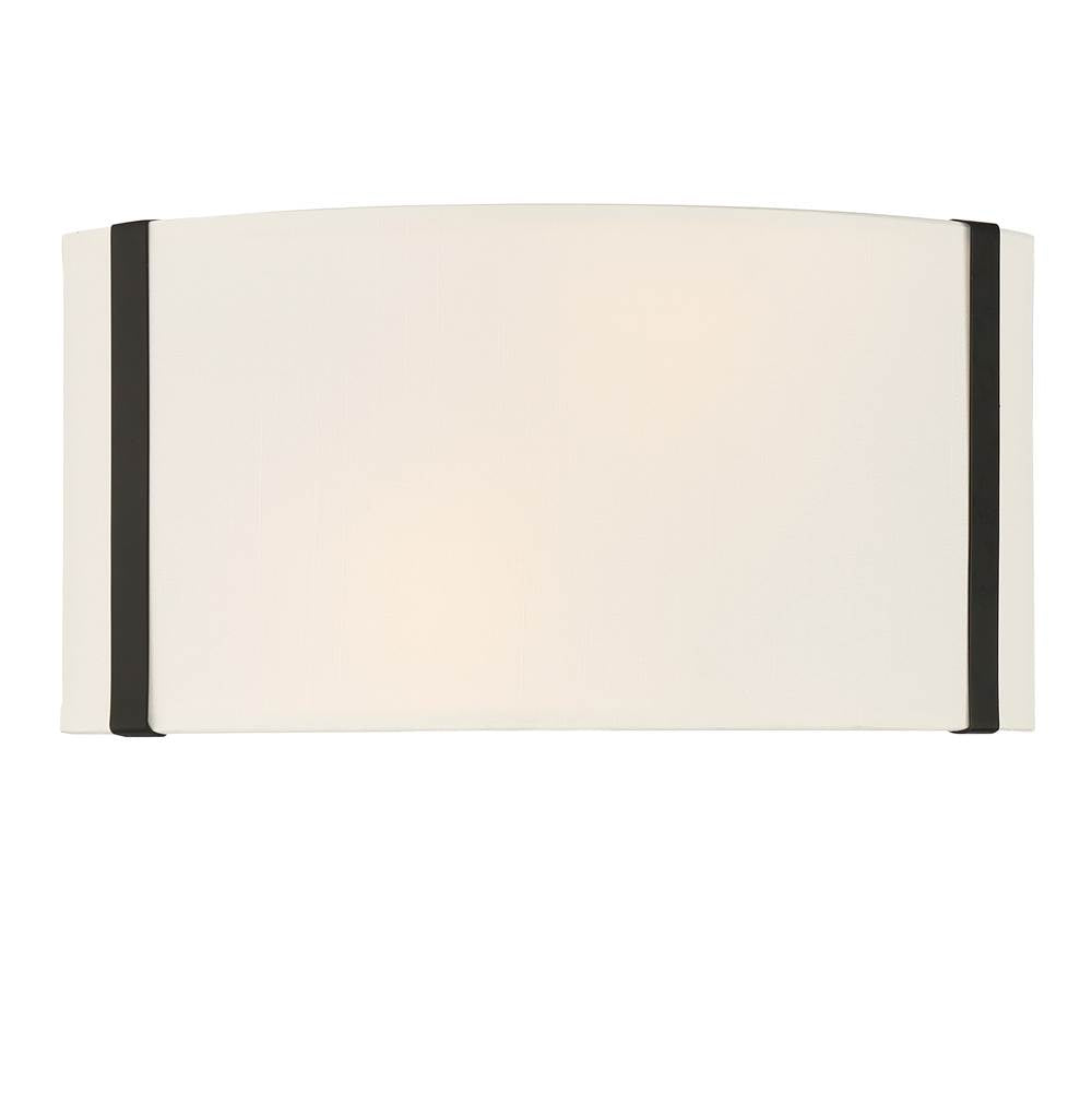 Crystorama FUL-902-BK Black Fulton 2 Light Black Wall Mount Image 1