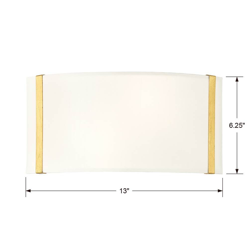 Crystorama FUL-902-GA Antique Gold Fulton 2 Light Antique Gold Wall Mount Image 2