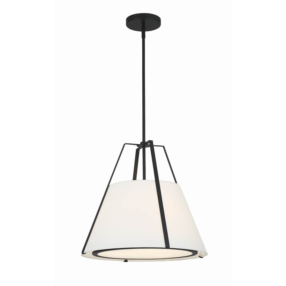 Crystorama FUL-904-BK Black Fulton 3 Light Black Pendant Image 1