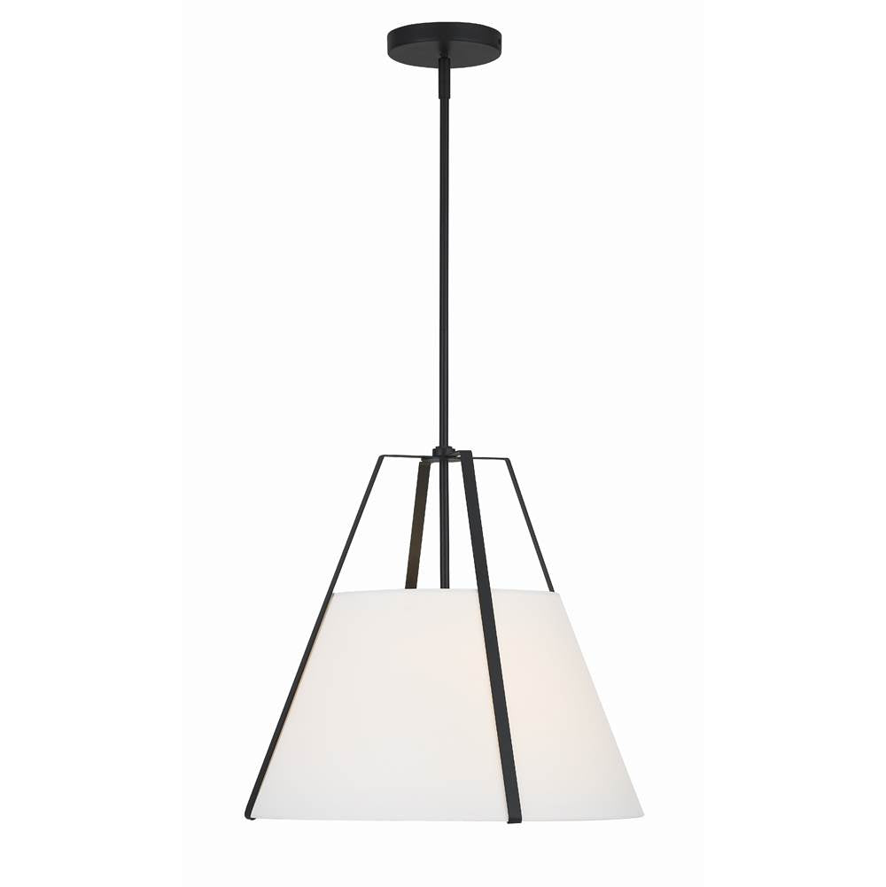 Crystorama Fulton 3 Light Black Pendant
