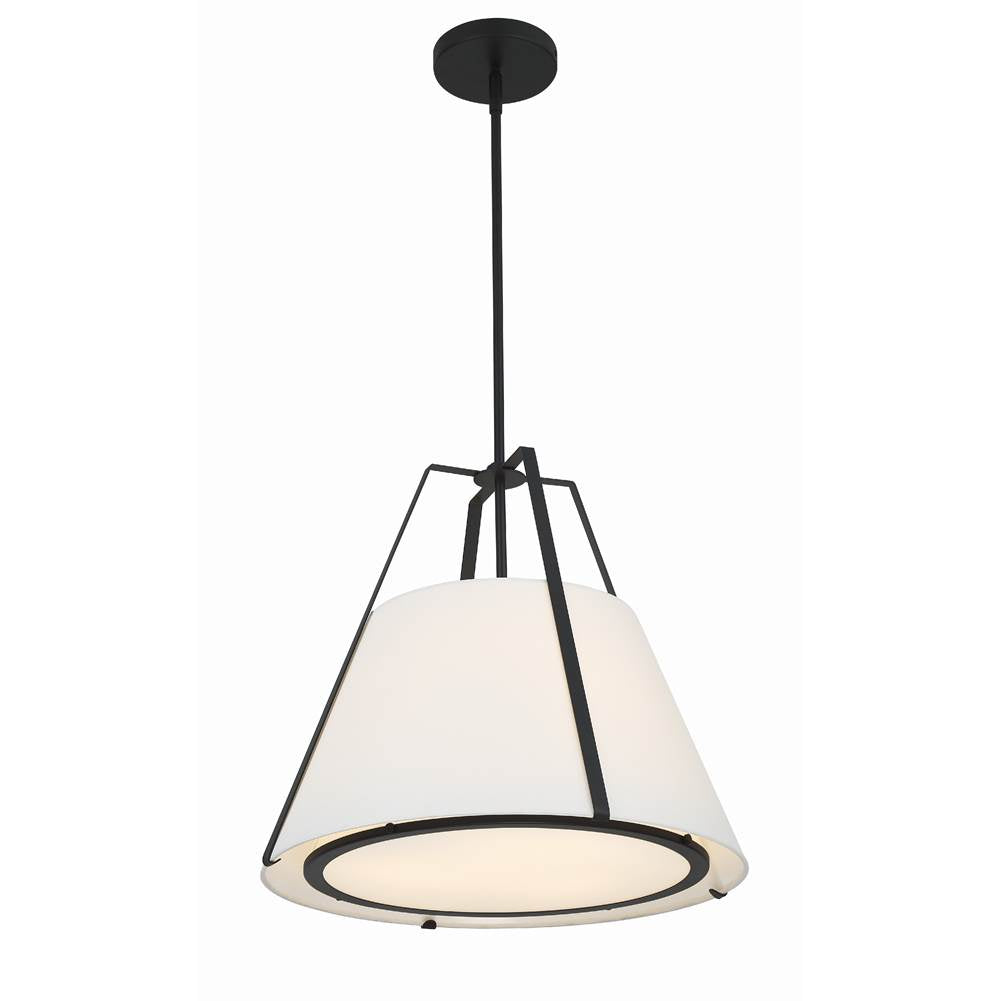 Crystorama FUL-904-BK Black Fulton 3 Light Black Pendant Image 7