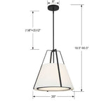 Crystorama FUL-904-BK Black Fulton 3 Light Black Pendant Image 2