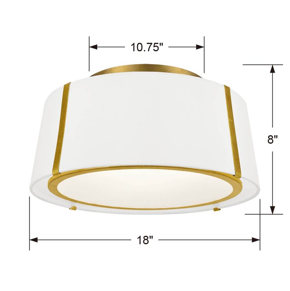 Crystorama Fulton 3 Light Matte Black Ceiling Mount