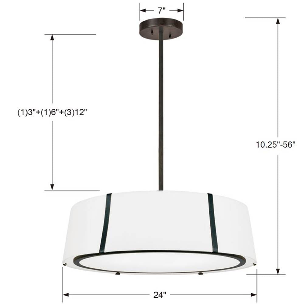 Crystorama FUL-907-BK Black Fulton 6 Light Matte Black Chandelier Image 2
