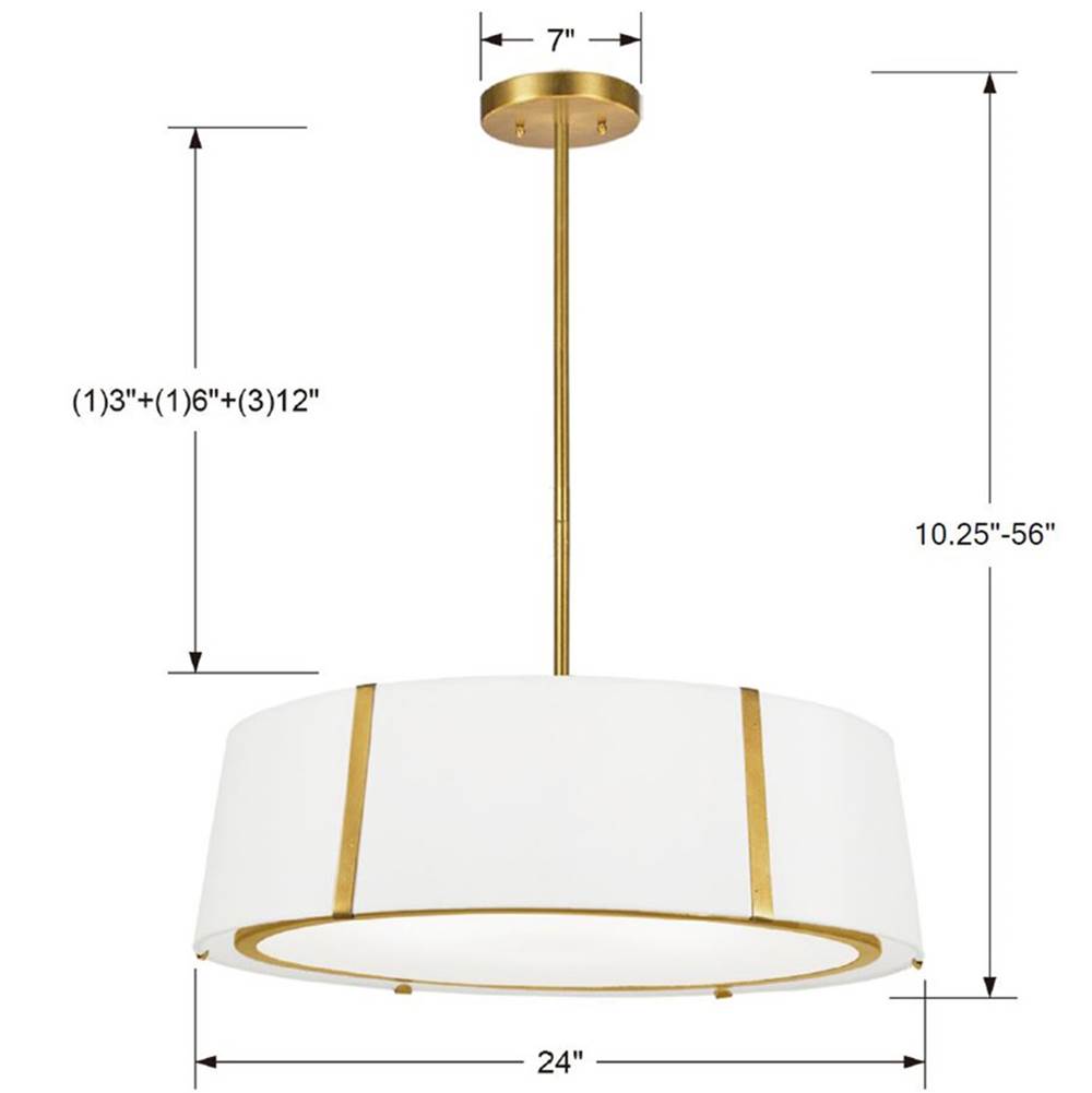 Crystorama FUL-907-GA Antique Gold Fulton 6 Light Antique Gold Chandelier Image 2