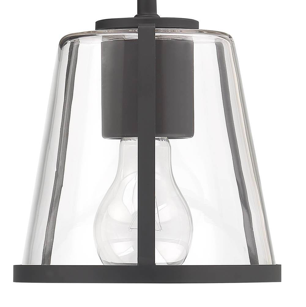 Crystorama FUL-911-BK-CL Black Fulton 1 Light Black Bathroom Vanity Image 3